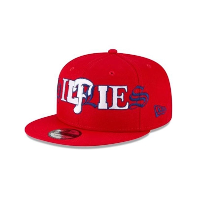 Sapca New Era Philadelphia Phillies MLB Mixed Font 9FIFTY Snapback - Rosii